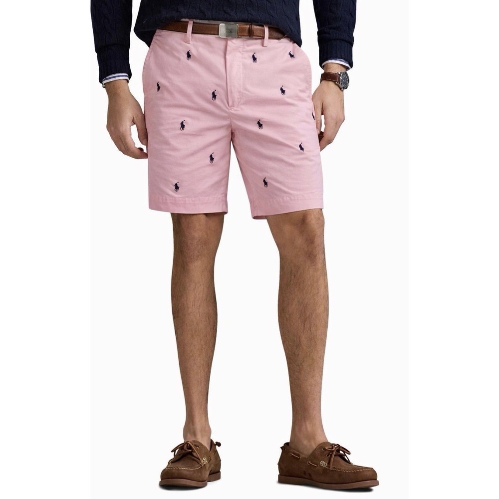 Polo Ralph Lauren Classic Fit Stretch Chino 6" Inseam Shorts, Pink Pony Logo 34